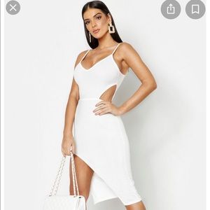 White midi dress